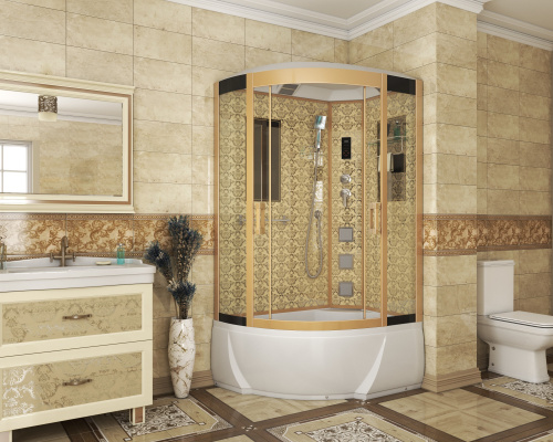 Душевая кабина Niagara Luxe 7712GR 120х80 асимметричная с крышей